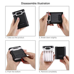 Customizable 10000mAh Dual-USB QC Power Bank Shell for 4x 18650 Batteries (Not Included) with Smart Charging Display