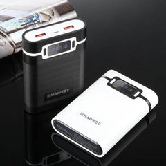 Customizable 10000mAh Dual-USB QC Power Bank Shell for 4x 18650 Batteries (Not Included) with Smart Charging Display