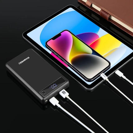 HAWEEL DIY Power Bank Case for Daily On-the-Go Use charging phone and tablet with LCD display, compact DIY 18650 battery kit for travel and commute