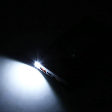 HAWEEL DIY Power Bank Case for Daily On-the-Go Use showing LED light and USB ports in low-light, portable charger kit ready for 18650 batteries