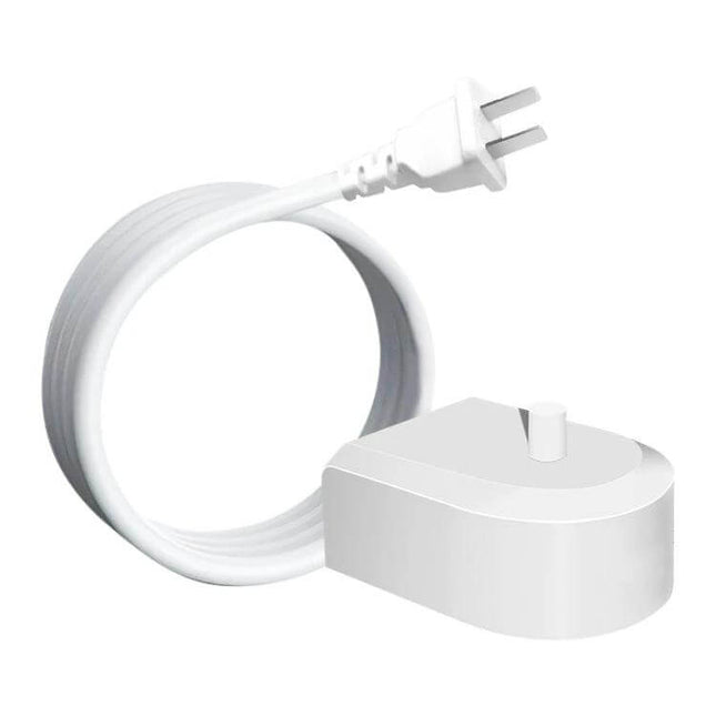 HX6100 Charger For Sonicare Toothbrush Replacement US Plug white charging base with US two-prong cord, replacement charger only, 100-240V travel-ready