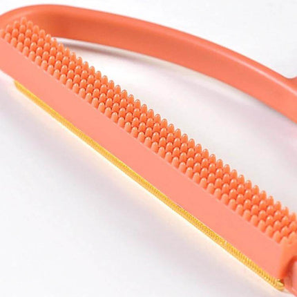 Hair Ball Remover Brush for Woolen Coats and Sweaters showing two-sided 10cm widened head in coral for lint removal and smoothing