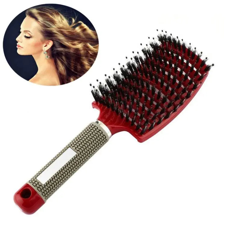 Hair Scalp Massage Comb Bristle Nylon Detangle Brush Tool