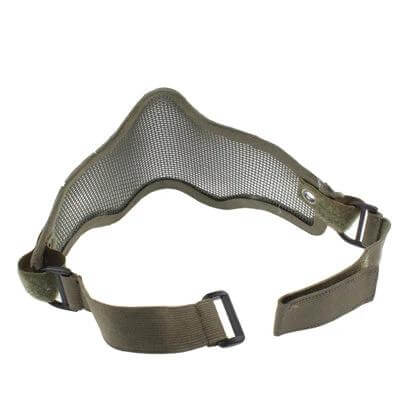 Half Face Net Mesh Style Mask With Elastic Strap For Daily Wear Army Green – breathable half-face net mesh mask with adjustable elastic strap