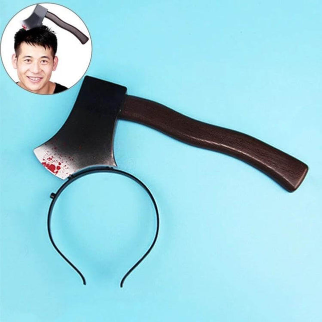 Halloween Axe Hair Hoop Prop For Costume Party Accessory - lightweight 30cm plastic headband with blood-splatter axe for Halloween cosplay