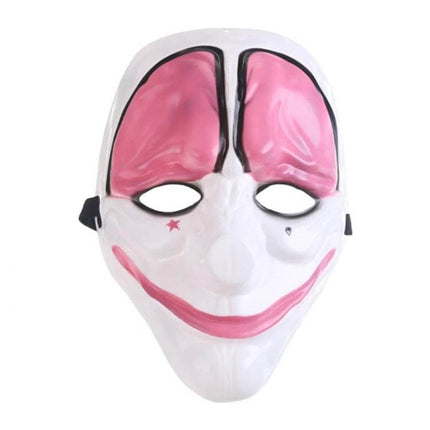 Halloween Mask US Flag Pattern For Halloween Parties - white PVC horror clown mask with pink accents for parties and cosplay