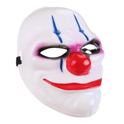 Halloween Mask US Flag Pattern For Halloween Parties - PVC clown horror mask with red nose and blue face accents for parties and cosplay