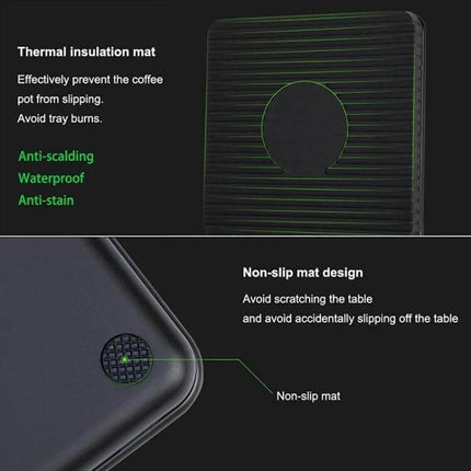 Hand Punch Coffee Scales With Timer For Precise Kitchen Weighing - black thermal insulation non-slip mat for anti-scalding, waterproof and anti-stain protection