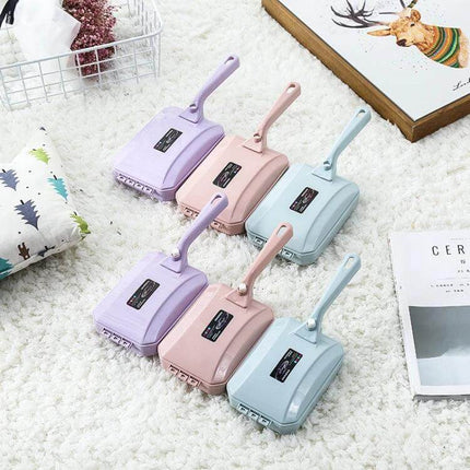Handheld Carpet Brush Two-Row Design For Pet Hair And Debris - pastel compact lint remover with ergonomic handle for sofas carpets and car seats