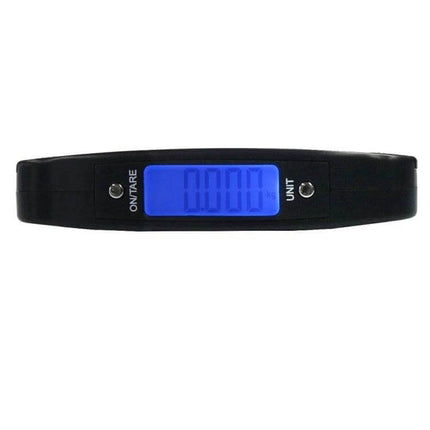 Handheld Digital Luggage Scale With Backlit LCD Screen - compact travel scale with blue backlit display for checking suitcase weight