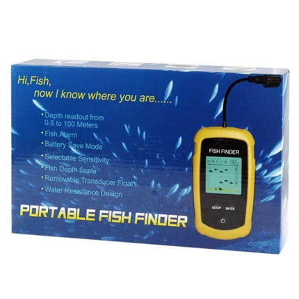 Fish Finder Handheld For Freshwater Fishing On The Go - portable yellow handheld depth reader and fish alert device for lakes and rivers