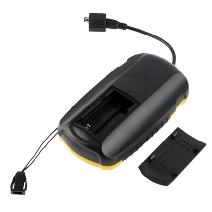 Fish Finder Handheld For Freshwater Fishing On The Go portable black handheld unit showing battery compartment and transducer cable