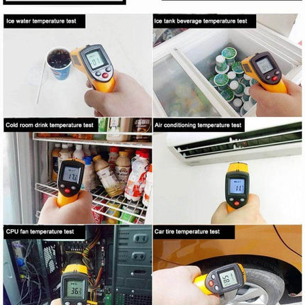 Handheld Infrared Thermometer For Quick Temperature Readings - non-contact temp checks for kitchen, HVAC, electrical, automotive, electronics (-50°C to 400°C)