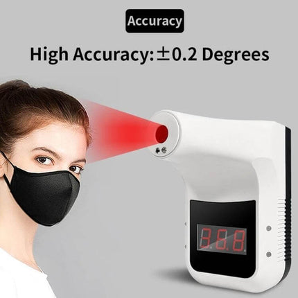 Handsfree Non-Contact Forehead Infrared Thermometer For Home Use wall-mounted unit screening masked person high accuracy ±0.2°