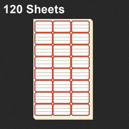 Handwritten Self Adhesive Label Stickers for Price Marking - 120 sheets red-bordered large writable price labels