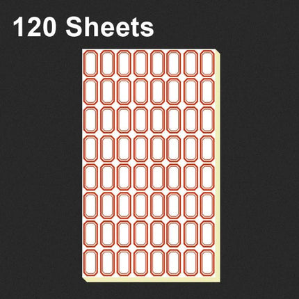 Handwritten Self Adhesive Label Stickers for Price Marking - sheet of red-bordered rectangular labels, 120 sheets for clear price marking