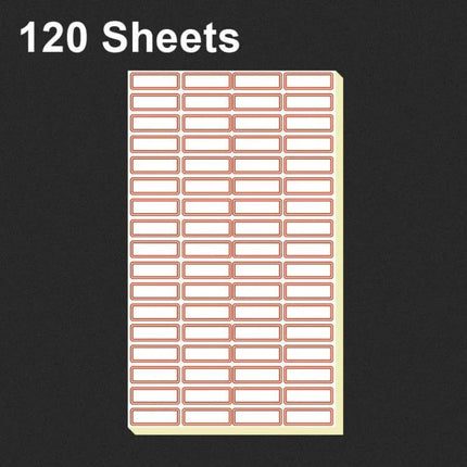 Handwritten Self Adhesive Label Stickers for Price Marking - 120 sheets large rectangular white labels with red border for clear handwritten prices