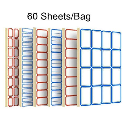 Handwritten Self Adhesive Label Stickers for Price Marking - 60 sheets per bag large white labels with red and blue borders for clear price and inventory marking