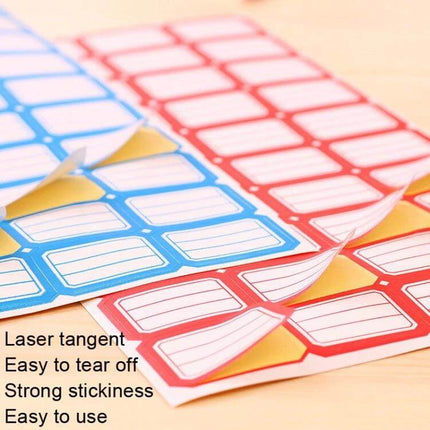 Handwritten Self Adhesive Label Stickers for Price Marking - blue and red large writable price labels on sheets, smooth adhesive backing for clear handwriting