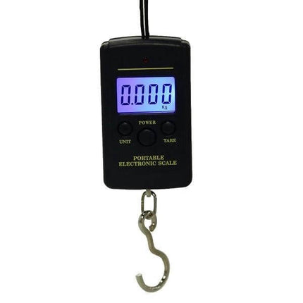 Hanging Digital Fishing Scale, 40kg Capacity for Weighing Catch - compact portable electronic scale with stainless steel hook and backlit LCD display