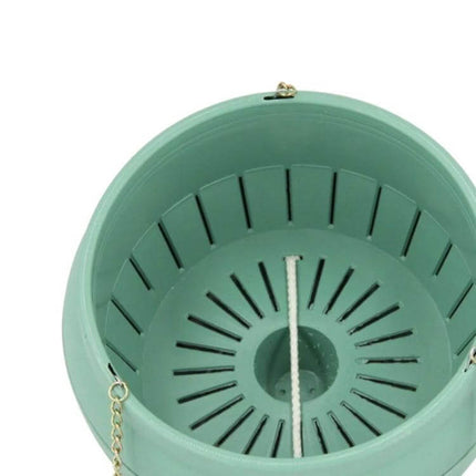 Hanging Plastic Flower Pot 24 x 18 cm With Chain Indoor Use - translucent green plastic hanging planter, 12.5 cm depth, 22.5 cm basin for herbs and trailing plants