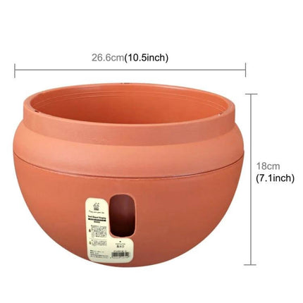 Hanging Plastic Flower Pot 24 x 18 cm With Chain Indoor Use - translucent plastic hanging planter 24x18cm for herbs and trailing plants