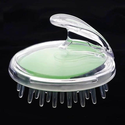 Head Massage Brush Handheld For Scalp Massages Daily Use - clear handheld scalp massager with soft silicone needles and ergonomic grip