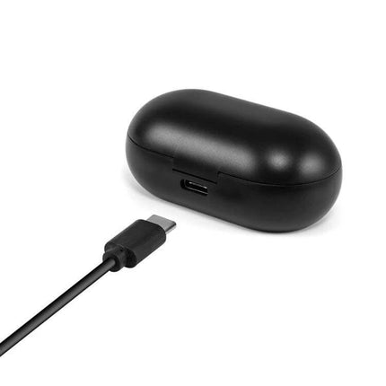 Hearing Aid Sound Amplifier Mini USB Charging For Everyday Use compact black charging case with USB-C cable