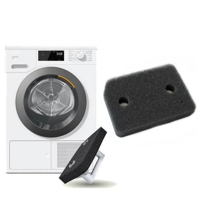 Heat Pump Tumble Dryer Sponge Filter Replacement Part for Miele T1 dryers, lint-trapping black sponge filter, compatible model 10035635