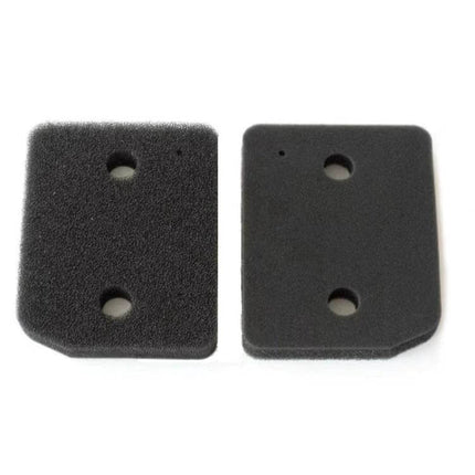 Heat Pump Tumble Dryer Sponge Filter Replacement Part - pair of black rectangular foam filters with two holes, compatible with Miele T1 models
