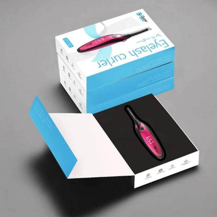 Heated Portable Eyelash Curler For Daily Lash Curling - compact pink heated curler with temperature display in open packaging