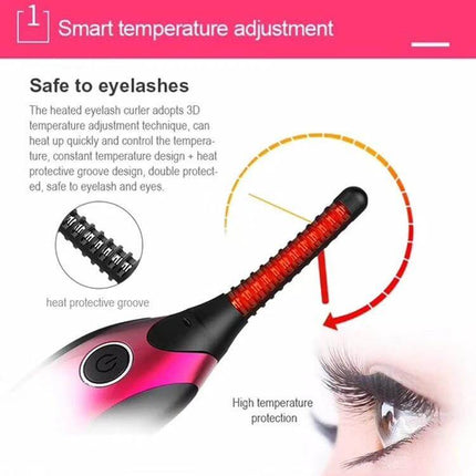 Heated Portable Eyelash Curler For Daily Lash Curling compact heated curler with temperature display and heat protective groove for safe daily use