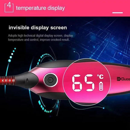 Heated Portable Eyelash Curler For Daily Lash Curling with 65°C digital temperature display and curved brush head
