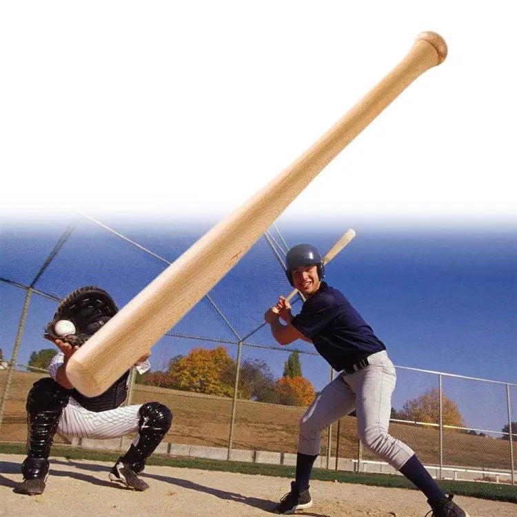 Heavy-Duty Solid Wood Baseball Bat in 54cm to 84cm Sizes