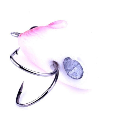 HengJia 5cm Biomimetic Mouse Fishing Lure For Freshwater — pink soft-plastic mouse bait with treble hook and weighted belly for ponds, lakes, rivers