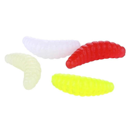 Hengjia 20mm Bread Bait Worms 50 Pcs Soft Bait For Fresh And Saltwater Fishing - multicolor soft bread-like lure pack