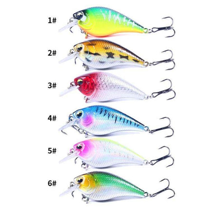 Hengjia Little Fatty Floating Lure 7cm For Freshwater Fishing - 6 colorful 7cm floating plastic crankbaits ideal for ponds lakes and weed edges