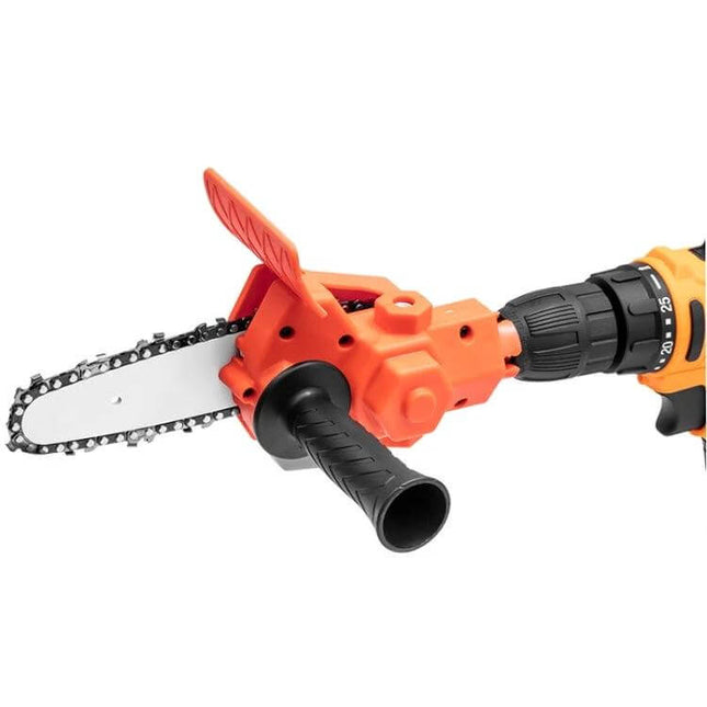 HILDA Portable Pruning Chain Saw 6 Inch For Garden Tasks - compact drill-powered 6in pruning chain saw attachment for small branches