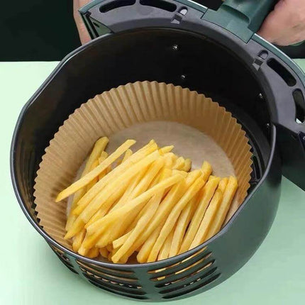 Home Air Fryer Baking Oil Absorbing Paper 16x20 Cm White Boxed 100 PCS — fries in air fryer lined with oil-absorbing paper for easy cleanup