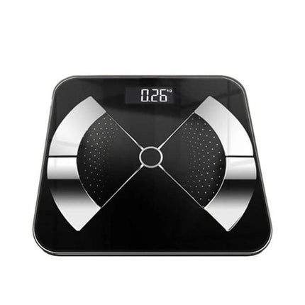 Home Body Fat Scale 26x26cm For Accurate Daily Health Monitoring - black tempered glass smart scale with ABS base and digital display