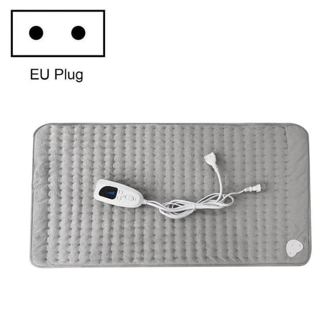 Home Physiotherapy Heating Pad 60x30cm For At Home Use - grey electric heating pad with controller, 6 heat levels, 4 timers, EU plug