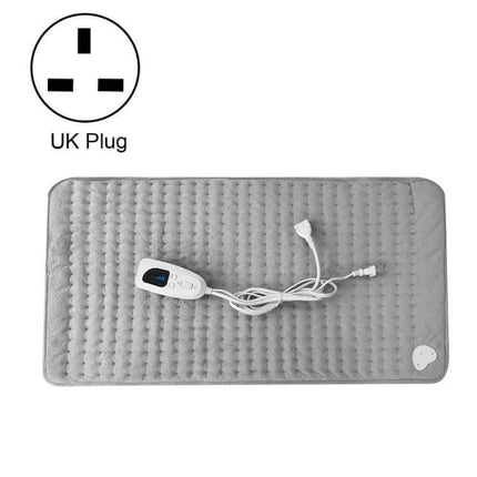 Home Physiotherapy Heating Pad 60x30cm For At Home Use - grey rectangular electric heating pad with IC controller, 6 heat levels, 4 timers, UK plug