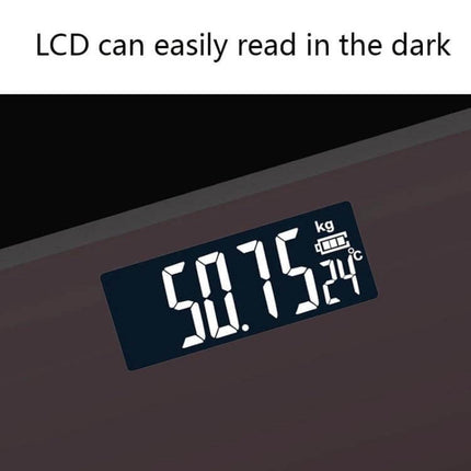 Home Precision Weight Scale For Daily Weighing Red - close-up of illuminated LCD showing 50.75 kg and 24°C on tempered glass digital scale
