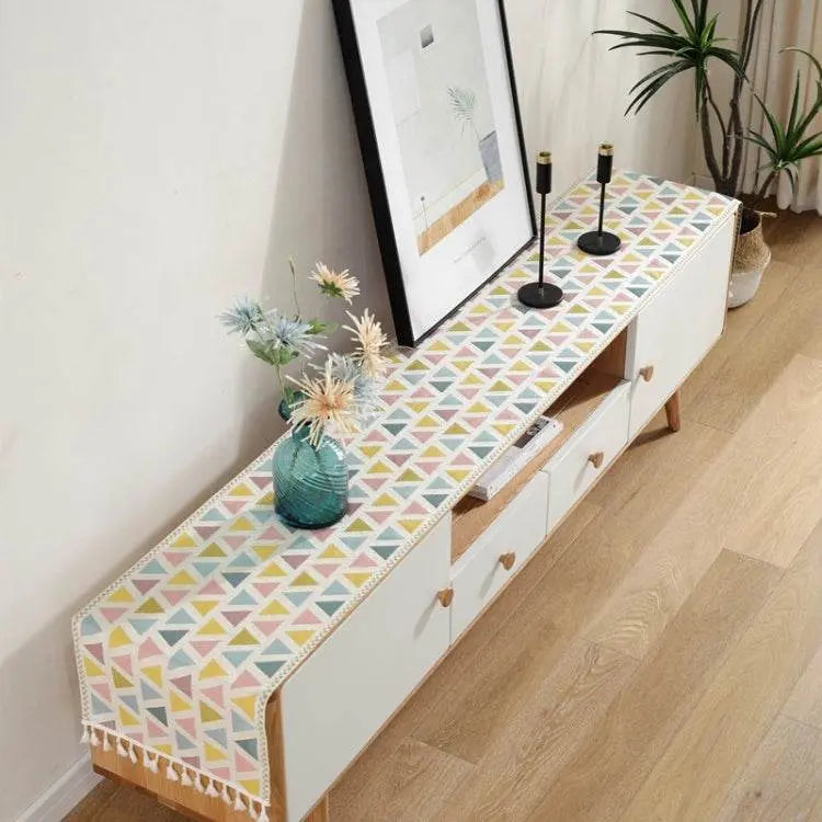 Home TV Cabinet Shoe Cabinet Chenille Polyester Tablecloth 35x140cm to 35x220cm 