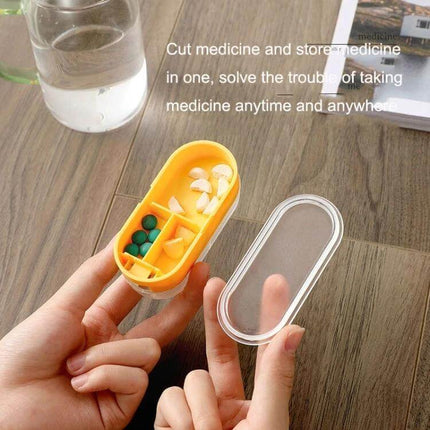 Home Transparent Tablet Divider Medicine Box With Compartments - compact transparent pill case with cutter and multiple dosage compartments