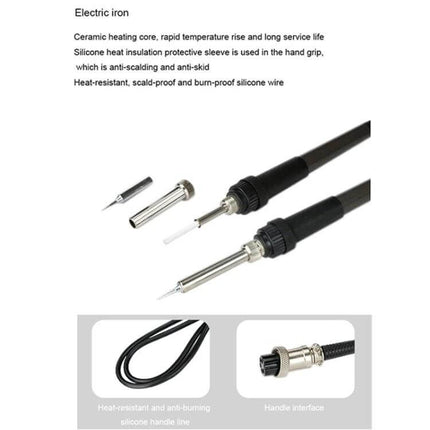 Hot Air Gun And Soldering Iron Set For Everyday Repairs With Digital Display - dual soldering iron tips and heat-resistant handles for electronics