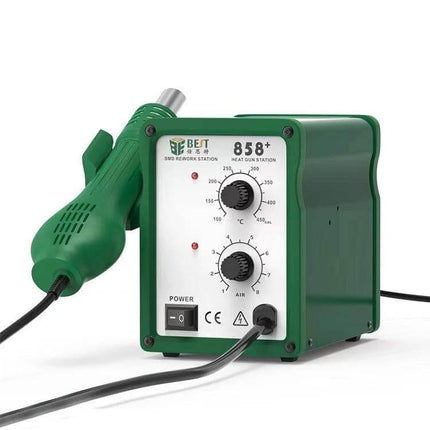 Hot Air Gun With EU Plug For Soldering And Desoldering green 858+ heat gun station with adjustable temp and airflow for SMD rework