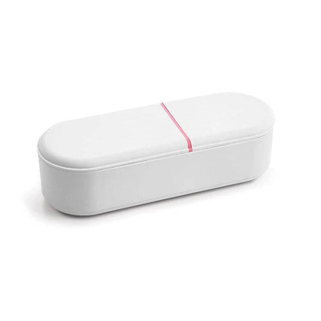 Household Battery Storage Box For Cables And Chargers, 3-Layer compact white organizer with three-layer compartments for cables chargers and batteries