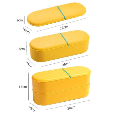 Household Battery Storage Box For Cables And Chargers, 3-Layer compact yellow three-tier organizer with dimensions 28x10x13cm for batteries cables chargers