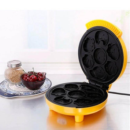 Household Cake Machine With Double-Sided Heating, US/EU/AU Plug - yellow mini cake maker with non-stick double-sided plates for small cakes
